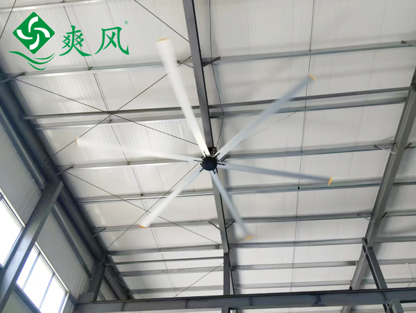 歐瑪克上線機械車間工業(yè)大吊扇，低能耗通風降溫清涼作業(yè)環(huán)境